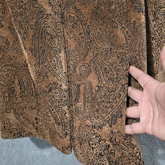 Susan Graver  Womens 2X Brown Black Paisley Floral Rayon‎ Blend Full Zip Jacket - Picture 3 of 9